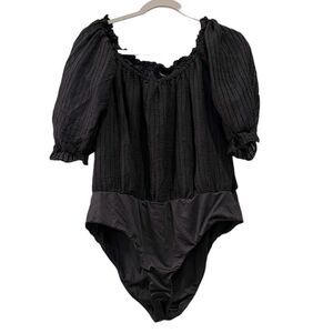 City Chic Sweet Kiss Bodysuit Black Drop Shoulder 14​​​​​​​​​